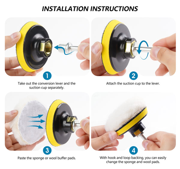 Buffing Pads For Drill 22PCS Foam Drill Buffing Kit Car Drill Polishin –  SATC