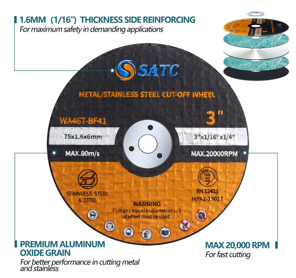 3 Inch Pneumatic Metal Cutting 20000rpm Metal Cut Off Grinders