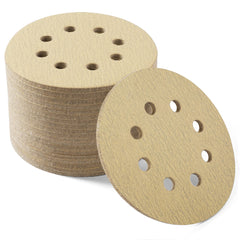 100PCS 5 Inch Sanding Discs 60/80/120/150/220 Grits Hook and Loop 8 Holes Sandpaper
