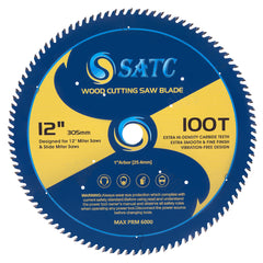 Soft Metal Cutting Saw Blade 12-in Miter Saw Blade 100 Tooth Fine Finishing Saw Blade with 1-in Arbor Circular Saw Blade for Cutting Metals Woods Plastics Steel Ferrous Metals Composites