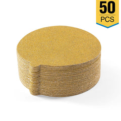 S SATC 50 Pcs 6 Inch PSA Sanding Discs 40 Grit Sandpaper Adhesive Sandpaper Discs for Woodworking, Metalworking, and More