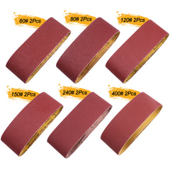 Sanding Belts 12 PCS Belt Sander Paper 4×24 Inch, Aluminum Oxide (2 Each of 60, 80, 120,150,240,400 Grits)