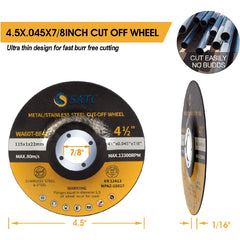 25PCS 4 1/2 Cut Off Wheel Grinder Blades 4-1/2" x .045 x 7/8" Cutting Disc
