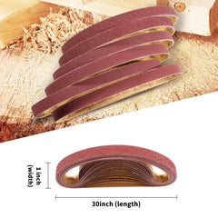 Sanding Belts 1×30-Inch Sanding belt Belt Sander Belt Sander Paper, (4 Each of 60, 80, 120,150,240,400 Grits) Aluminum Oxide 24PCS