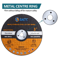 S SATC 25 PCS Cutting Wheel 3 Inch Grinder Wheel 3" x 1/32"x 3/8" Cutting Discs