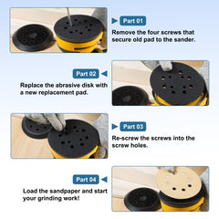 S SATC Replacement Sander Pads 5 Inch 8 Hole Hook and Loop Replacement Pads 2 PCS Orbital Sander Replacement Pads 5” Random Orbit Sanders Replacement Backing Sanding Pad