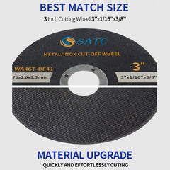 S SATC 25 PCS 3 Inch Cut Off Wheels 3"x 1/16" x 3/8" Cutting Wheel