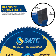 S SATC 14-in Circular Saw Blade 66 Tooth Fine Finishing Metal Cutting Blade with 1-in Arbor