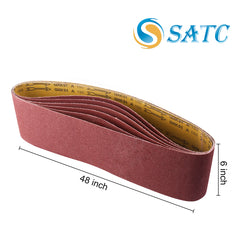 Sanding Belt 6 PCS Sander Belt 6×48-Inch, Aluminum Oxide (1 Each of 60, 80, 120,150,240,400 Grits)