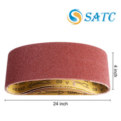 Sanding Belts 12 PCS Belt Sander Paper 4×24 Inch, Aluminum Oxide (2 Each of 60, 80, 120,150,240,400 Grits)