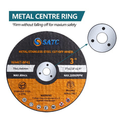 S SATC 25 PCS Cutting Disc 3 Inch Grinder Wheel 3" x 1/16" x 1/4" Cut-off Wheels