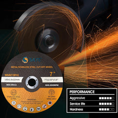 7" Cutting Wheel 25 PCS Metal Cutting Blade 7 x 1/16 x 7/8 inch Cutting Disc Die Grinder Disc