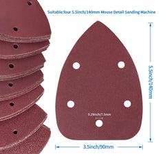 80 Grit Mouse Sander Sandpaper, 50Pcs Sanding Pads for 5.5